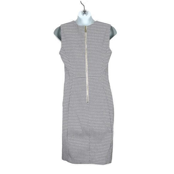 NWT Calvin Klein White Black Diamond Print Sheath Pencil Dress Business 6P - Picture 2 of 16